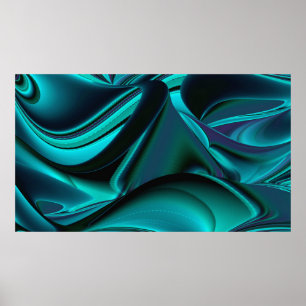 Poster Arte Metálica Metálica Futurística Abstrato 3D
