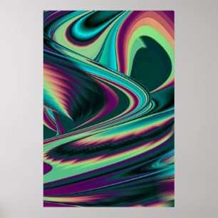 Poster Arte Metálica Metálica Futurística Abstrato 3D