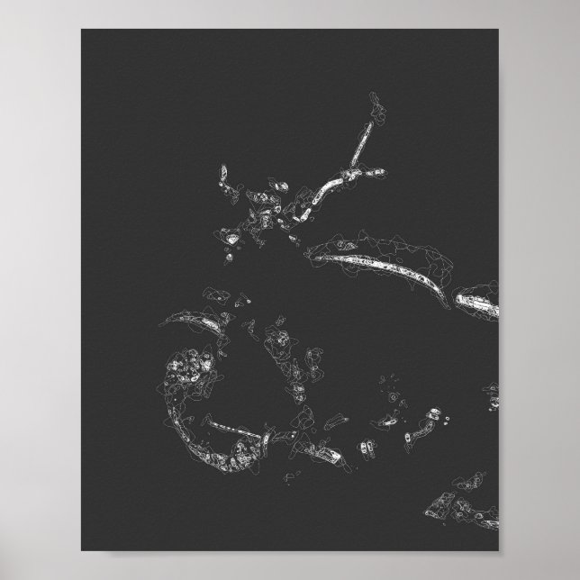 Poster arte mínima da linha de motocicleta abstrato (Frente)