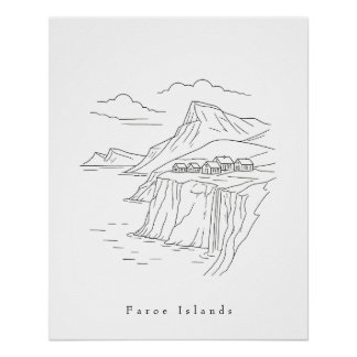 Póster Arte Mínima das Ilhas Faroé | Nórdico