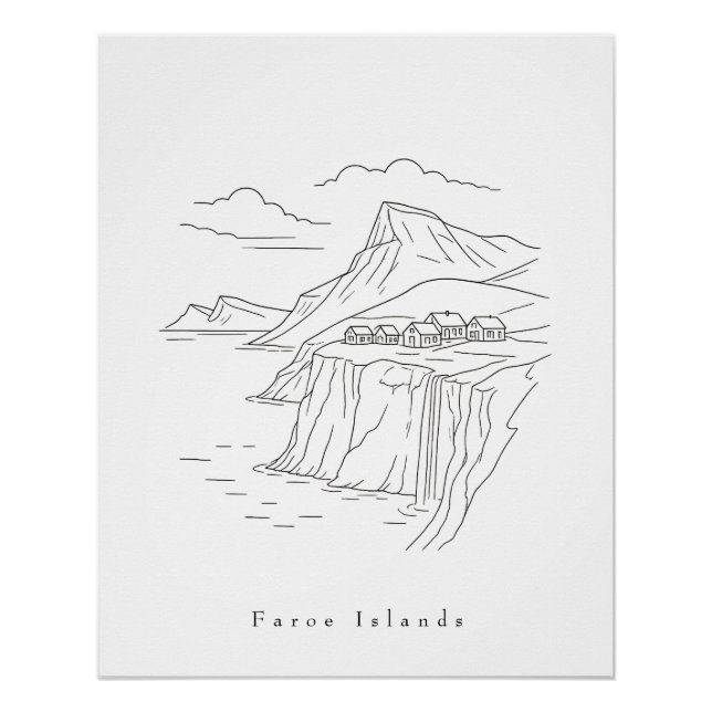 Póster Arte Mínima das Ilhas Faroé | Nórdico (Frente)