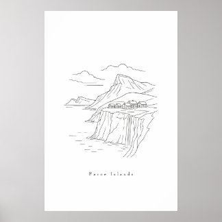 Poster Arte Mínima das Ilhas Faroé | Nórdico
