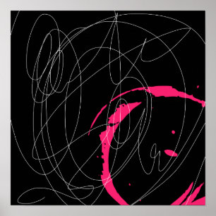 Poster Arte mínima moderna de linha de escribble de abstr