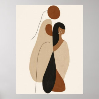 Poster Arte Minimalista Abstrata de Mulher | Escandinavo
