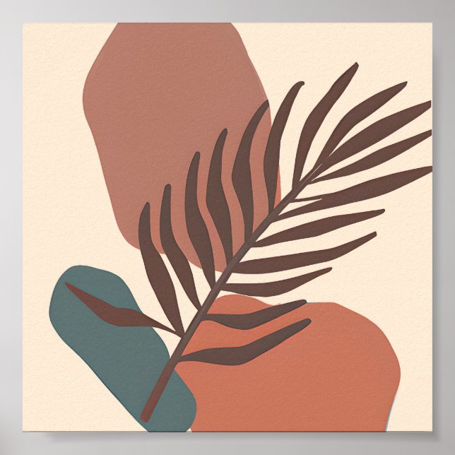 Poster arte minimalista abstrato palm (Frente)