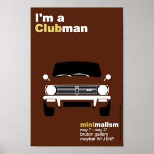 Poster Arte minimalista clássica original do Mini Clubman