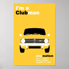 Poster Arte minimalista clássica original do Mini Clubman