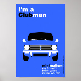 Poster Arte minimalista clássica original do Mini Clubman