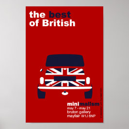 Poster Arte minimalista Clássica Original Mini Cooper