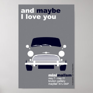 Poster Arte minimalista Clássica Original Mini Cooper