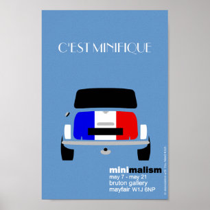 Poster Arte minimalista Clássica Original Mini Cooper