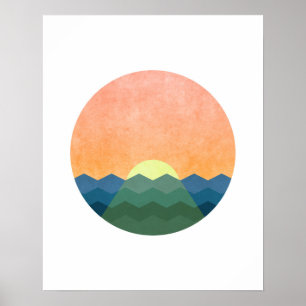 Póster Arte minimalista da paisagem