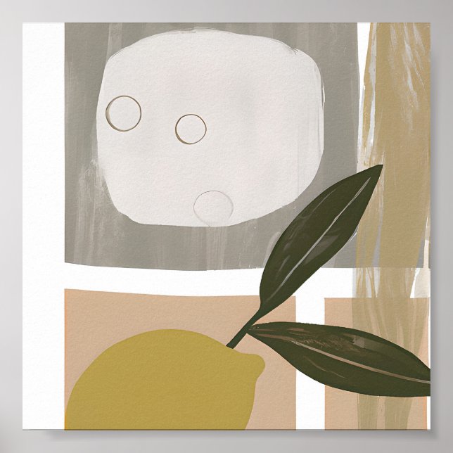 Poster Arte minimalista de limão abstrato (Frente)