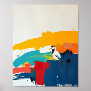 Poster Arte Minimalista de Linha Abstrata Impressa
