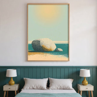 Poster Arte Minimalista de Parede de Pedra para Decoração