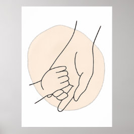 Poster Arte Minimalista do Dia das Mães Linha de Pai/Mãe 