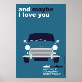 Poster Arte minimalista do Mini Carro Original Clássico