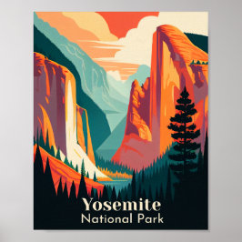 Poster Arte Minimalista do Parque Nacional Yosemite