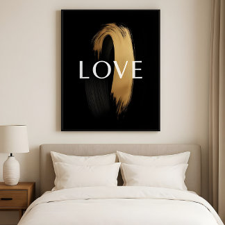 Poster Arte Minimalista Moderna – Pincelada Dourada de AM