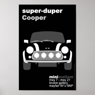 Poster Arte minimalista original clássica de Mini Cooper