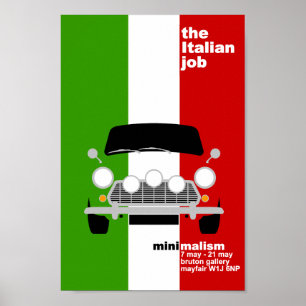 Poster Arte minimalista original clássica de Mini Cooper