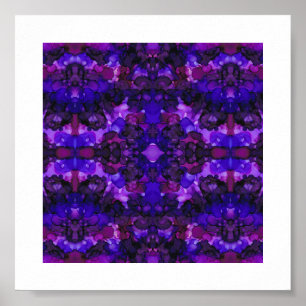 Poster Arte Mística Abstrata de Tinta Alcoólica Roxa