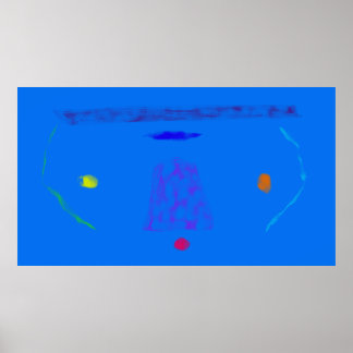 Poster Arte Misto Azul Céu Minimalista Abstrato