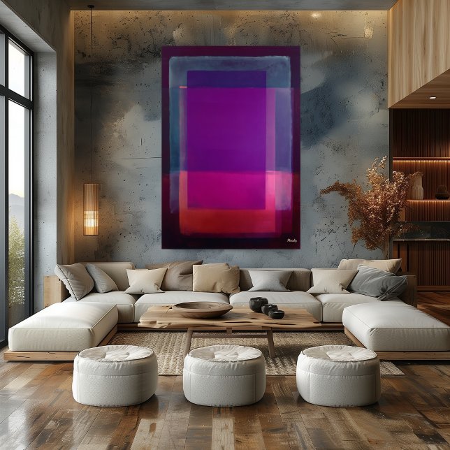 Poster Arte Moderna Abstrata Campo de Cor Violeta Magenta (Criador carregado)