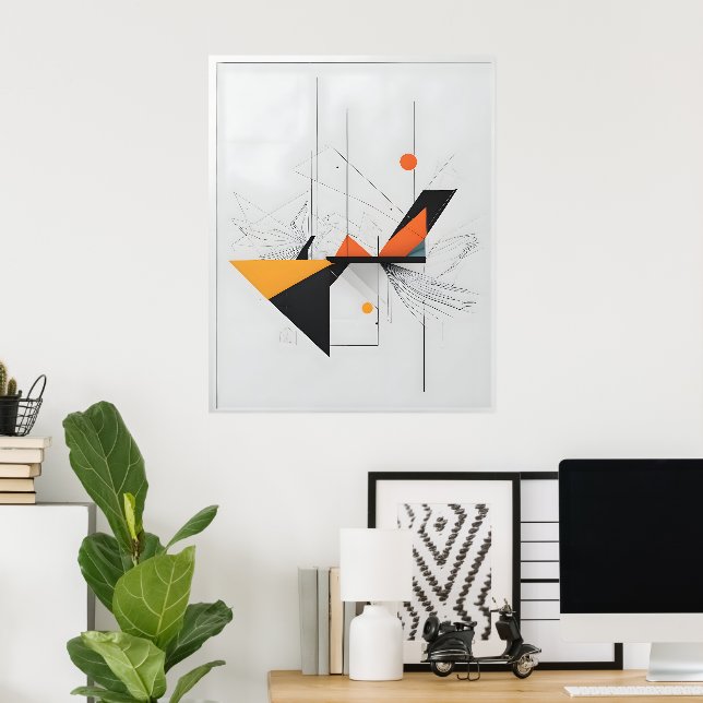 Poster arte moderna abstrato (Escritório em casa)