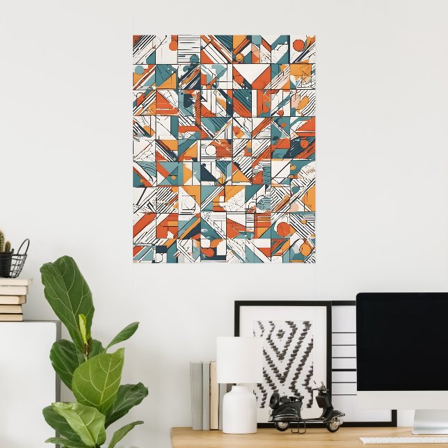 Poster arte moderna abstrato (Escritório em casa)