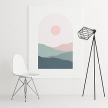 Arte moderna boho impressa em papel para parede, C