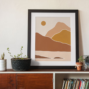 Poster arte moderna boho impressa em papel para parede, C
