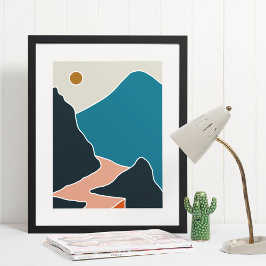 Poster arte moderna boho impressa em parede