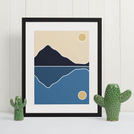 Poster arte moderna boho impressa na parede