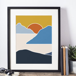 Poster arte moderna boho impressa na parede