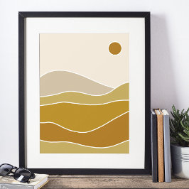 Poster arte moderna boho impressa na parede