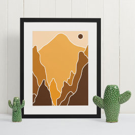 Poster arte moderna boho impresso em parede