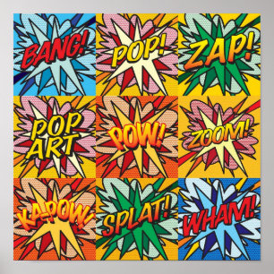 Poster Arte Moderna Colorida Pop de HQ Book Gra