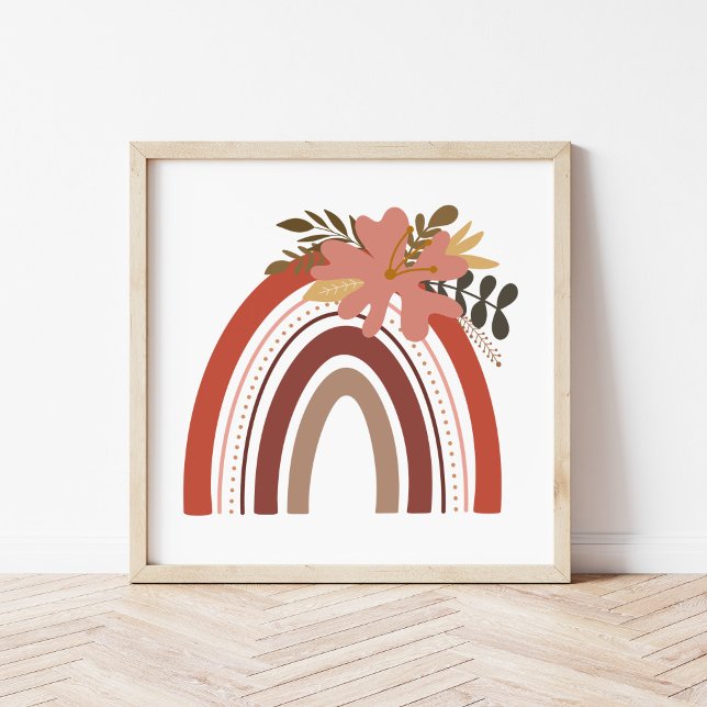 Poster Arte Moderna de Berçário Arco-Íris Boho (Criador carregado)