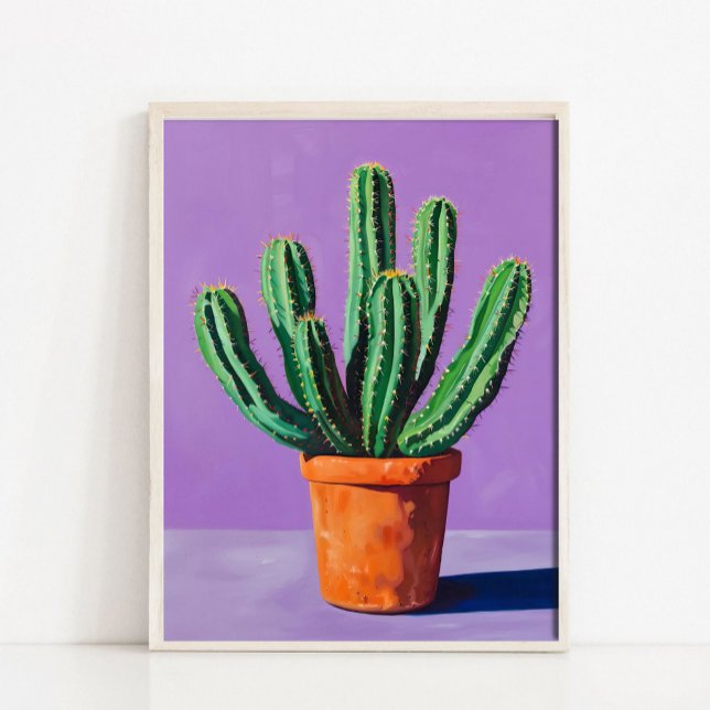 Poster Arte Moderna de Cacto Abstrato em Parede, Estilo d (Criador carregado)