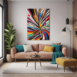 Póster Arte Moderna de Explosão de Abstrato vibrante