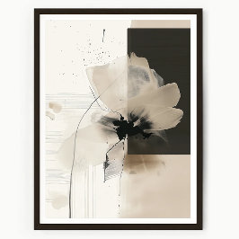 Poster Arte Moderna de Flores para Parede em Abstrato
