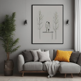 Póster Arte moderna de linha minimalista de Casal