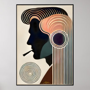 Poster Arte Moderna de Meados do Século Contemplação