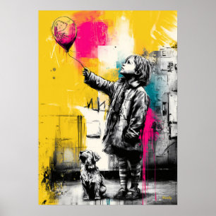 Poster Arte Moderna de Parede Infantil Emocional com Balã