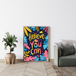 Poster Arte Moderna de Parede Motivadora 'Acredite em Voc
