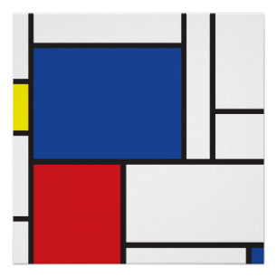 Póster Arte Moderna De Stijl Geométrica Minimalista Mondr