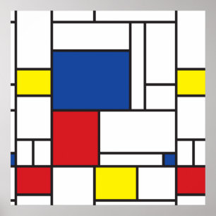 Poster Arte Moderna De Stijl Geométrica Minimalista Mondr