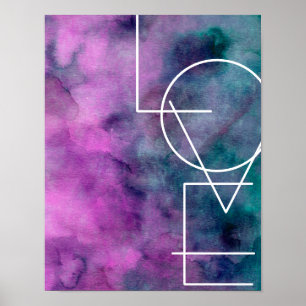 Póster arte moderna do amor por chic