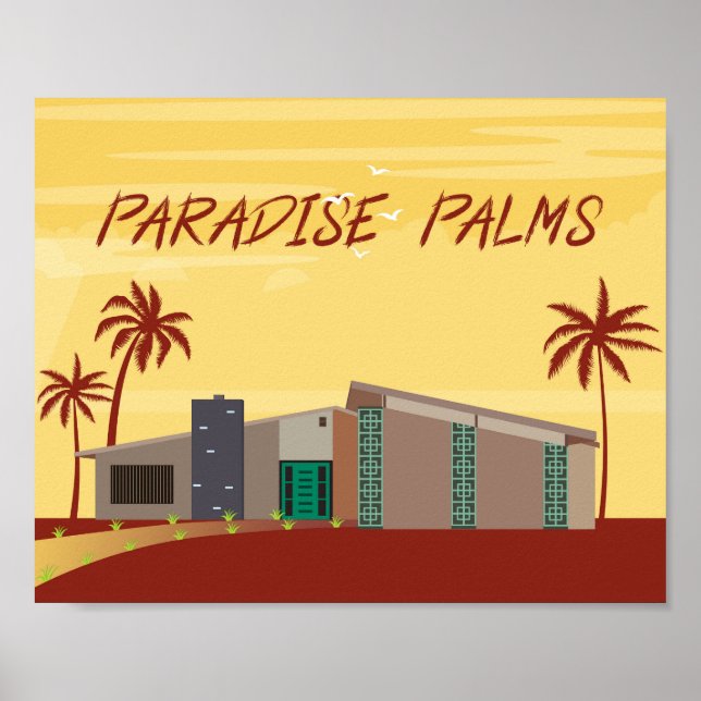 Poster Arte Moderna do meio século, Palmas do Paraíso em  (Frente)